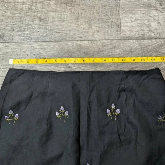 B.Moss Silk Embroidered Mini Skirt - Picture 3 of 5